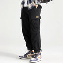 Cargo Pants Men Streetwear Casual Loose Joggers Pants Man Stretch Wash Cotton Overalls Trousers