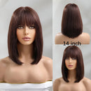 Short Pixie Cut Wig Straight Human Hair Wigs for Women Dark Brown Wigs