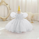Summer Infant Baby Girl Dresses Flower Appliques Toddler Kids Birthday Party Princess Wedding Ball Gown