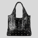 Hollow Rivet Large Capacity Tote Bag Hobos Women Handbags Luxury Soft Pu Leather Shoulder Bags