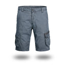 Men Breeches Casual Short Pants for Male Multi-pocket Solid Color Cropped Trousers