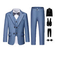 Gentleman Kids White Suit Children Slim Jacket Vest Pants Dress Boys
