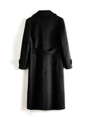 Winter Men Long Double Breasted Wool Coat Thick Warm Double Faced Straight Windbreaker Trench