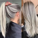 Ombre Platinum Blonde Transparent Lace Front Wig Highlights 13x4 Long Straight Bob Ombre Wigs 28 Inch