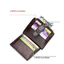 Genuine Leather RFID Blocking Zipper Card Holder Credit Cart Wallet Mini Slim Wallet Card & Id Holders Man Business