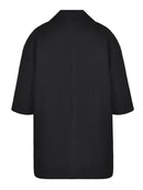 Women Khaki Shoulder Padded Casual Blazer Lapel Half Sleeve Jacket Tide Spring Autumn