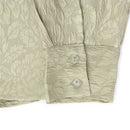 Shirt for Women Jacquard Crepe Lapel Elegant Retro Blouses Spring