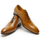 Luxury men Oxford leather shoes handmade pointed lace-up formal shoes