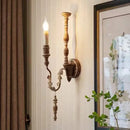Retro American Country French Wall Lamp Wood Wall Lamp Bedroom Corridor Decorative Lamp