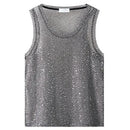 Men Mesh Tank Top Glitter Sheer See Through Vest Fishnet Party Tops Male Tees T Shirts