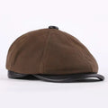 Men's Genuine Leather Beret Hat Warm Winter Hat for Casual Wear