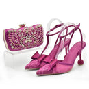 Women Shoes and Bag Set Decorated with Rhinestone Wedding Shoes Bride Shoe and Bags Set for Party