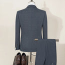 Men blue suit set Slim Fit Male Groom Wedding Blazers Party Dress  Suit Business Office