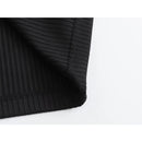 Spring Women Black Fitted Ribbed Dress Long Sleeve Lapel Collar Front Button Female Midi Vintage Dresses