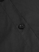 Women Black Pleated Casual Blouse Lapel Long Sleeve Loose Fit Shirt Tide Spring Autumn