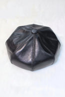 Women Spring Autumn Real Berets British Windproof Soft Genuine Leather Octagonal Cap Casual Ladies Hat