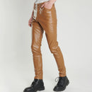 Men's Leather Pants Slim Fit Stretchy Biker's Trousers Cosplay Nightclub Party Pants Thin