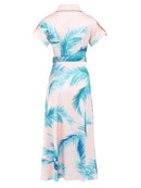 Summer Autumn Holiday Leaves Midi Dress Shirt Womendress