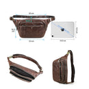 Genuine Leather Men's Waist Bag Luxury Casual Belt Bag Male Crossbody Chest Bag