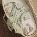 Toddler Infant Kid Baby Boy Clothes Set Little Gentleman Plaid Shirt Overalls Shorts Outfits Summer