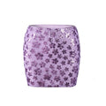 Purple sequin skirt with floral pattern on a white background, Obroi
