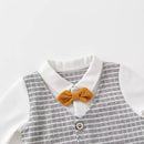 Baby Boys Gentleman Rompers Long Sleeve Cotton Infant Toddler Jumpsuit Newborn Formal Clothes
