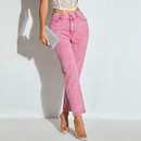Women High Waisted Jeans Streetwear Straight Denim Trousers Woman Casual Ankle-Length Pants