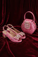 Shoe and Bag Set for Party in Women Ladies Shoe and Bag Set Latest Designers Rhinestone Elegant Shoes