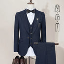 Men blue suit set Slim Fit Male Groom Wedding Blazers Party Dress  Suit Business Office
