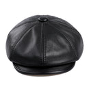 Genuine Leather Newsboy Caps For Men Real Suede Leather Irish Cabbie Driving Ivy Flat Hat