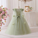 Bridesmaid Dress For Girls Long Tulle Flower Kids Wedding Party Pageant First Communion Ball Gown 3-10 Years