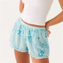 Women Sequin Sparkle Beaded Mini Shorts Low Rise Pearl Bottoms Summer