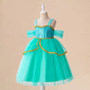 Aladdin Girls Jasmine Cosplay Costume for Girls Fancy Magic Lamp Princess Girl Dress Kids Birthday Party Dresses