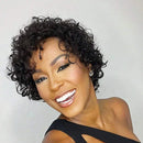 Curly Short Bob Wigs With Bangs Pixie Cut Wigs Short Wave Hair Wig for Women Wigs