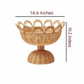 Wicker basket with dimensions labeled on a white background, Obroi