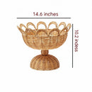 Wicker basket with dimensions labeled on a white background, Obroi