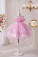 Butterfly Princess Dress for Girls Children's Trailing Birthday Party Puffy Costume Gown