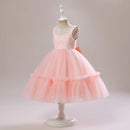 Casual Pink Tulle Girls Princess Dress Sleeveless Summer Kids Clothes Children Party Birthday Wear for Baby