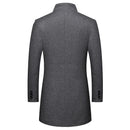Boutique Wool Blending Men's Casual Business Woolen Coat Thicked Warm and Warm Men's Stations Collar Wool Jacket