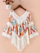 Bohemia Tassel Women Blouse Summer Flare Sleeved Loose Female Pulls Outwear Tops