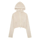 Chic Women Knitted Jackets Zipper Hooded Warm Coats Autumn Winter Female Oversized Outwears