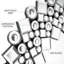 Gorgeous Round Wall Mirror HD Silver Mirror Stone Decor Luxury Home Decor Sturdy Frame Easy Mount