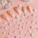 Summer Ocean Series Nail Accessories Aurora Shell Conch White Imitation Pearl Nail Accessories DIY Nail Supplies