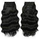 Wave Clip in Hair Extensions  22 inches 4 pcs/lot  220g Soft Natural Heat Resistant Fiber Clip Hair