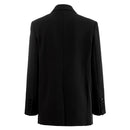 Minimalist Office Blazer for Women Notched Collar Spliced Single Button Loose Jacket Female
