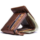 Genuine Leather Men Wallets Trifold Wallet Zip Coin Pocket Purse Leather Wallet For Mens