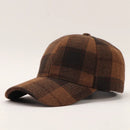 Autumn and winter houndstooth series baseball cap classic wool plaid wide-brimmed cap