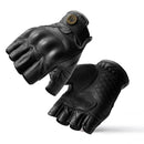 Motorcycle Gloves For Men Half Finger Vintage Leather Breathable Riding Gloves Moto Motocross Protective Gloves