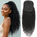 Kinky Curly Wrap Ponytail Human Hair Extension 12-24 Inch Ponytail Clip in Extensions