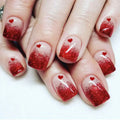 Nail Gradient Glitter Design Fake Nail Tips Ins Artificial Wearable Valentine’s Day Press on Nails
